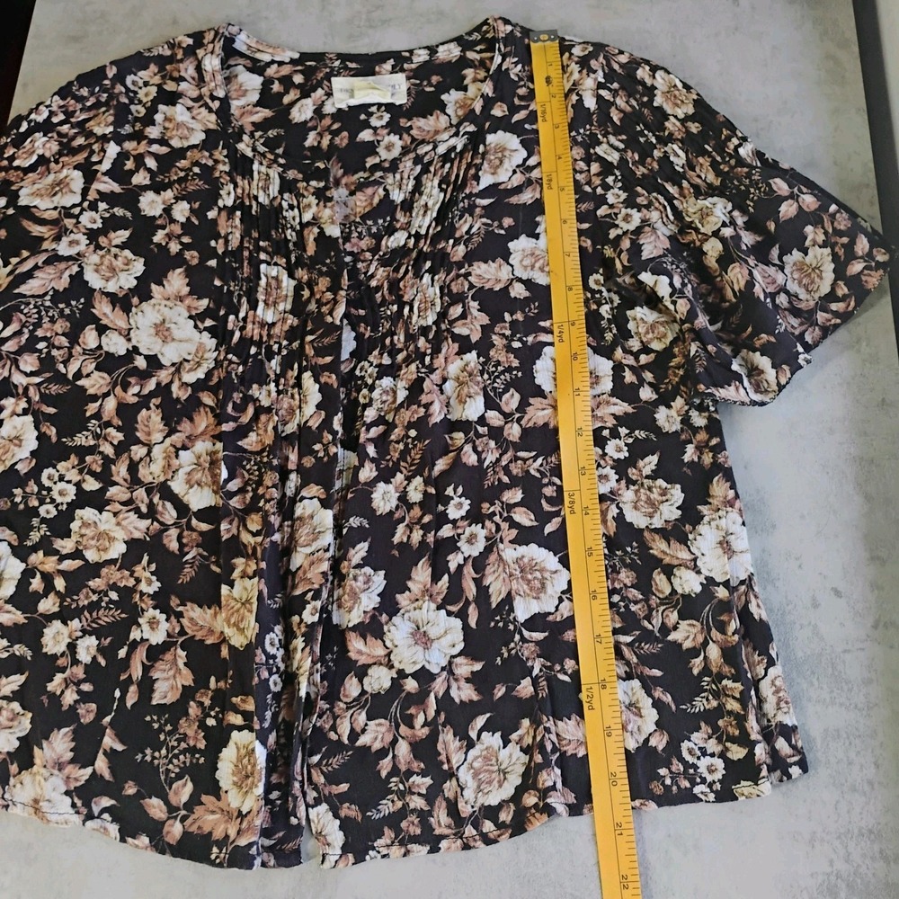 Denim & Supply Ralph Lauren‎ Floral Top Brown Size XS Flutter Flowy Cottage Boho - Picture 8 of 10